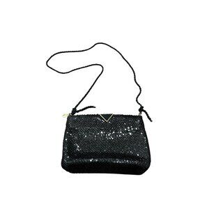 Vintage Elka Mesh Crossbody Bag Black  Gold Evening Clutch Purse Retro Party